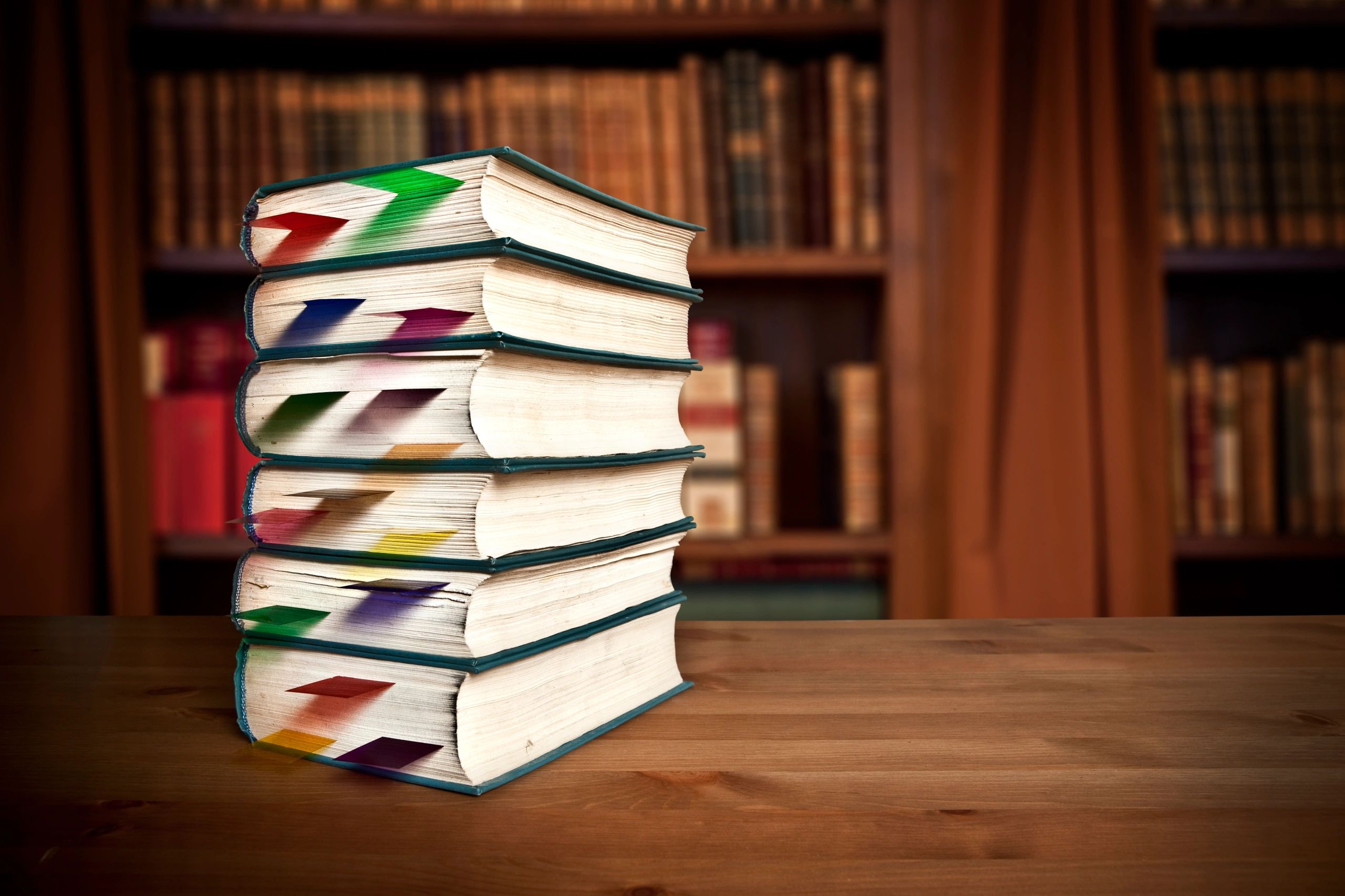 horror books stack